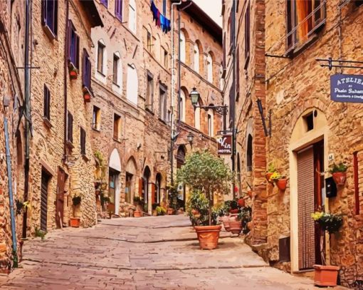 Italy San Gimignano Old Town Paint By Numbers