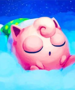 Jigglypuff Sleeping On The Clouds Paint By Numbers