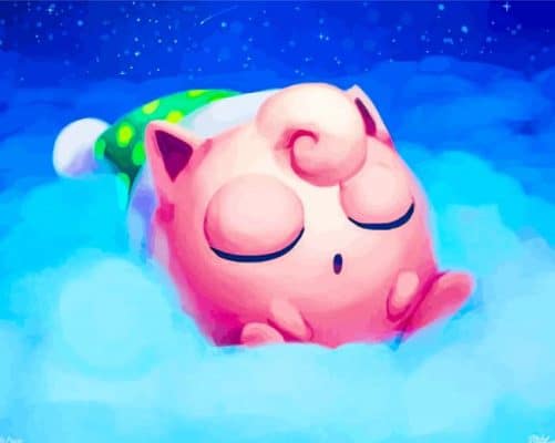 Jigglypuff Sleeping On The Clouds Paint By Numbers