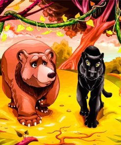 Jungle Book Bagheera And Baloo Paint By Numbers