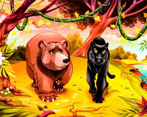 Jungle Book Bagheera And Baloo Paint By Numbers