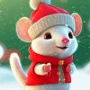 Adorable Christmas Mouse Paint By Number