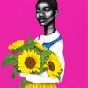 Black Woman With Sunflowers Paint By Numbers