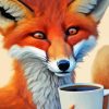 Fox Drinking Coffee Paint By Number