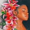 Afro Girl Flowers Paint By Number