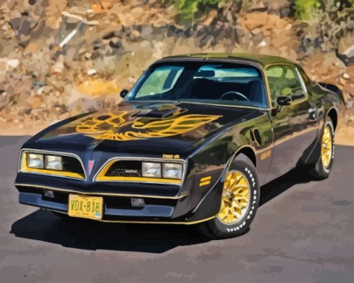 Black 1977 Firebird Paint By Number