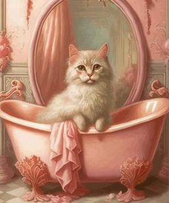 Cat In Bath Paint By Number