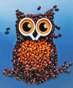 Coffee Bean Owl Paint By Number