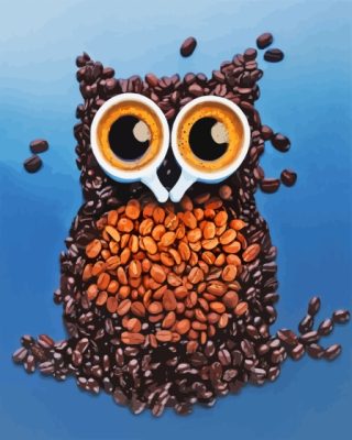 Coffee Bean Owl Paint By Number