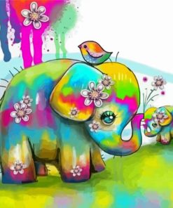 Colorful Elephants Baby Paint By Numbers