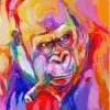 Colorful Gorilla Cigar Paint By Number