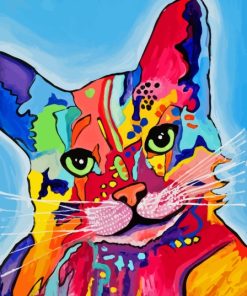 Colorful Abstract Cat Paint By Number