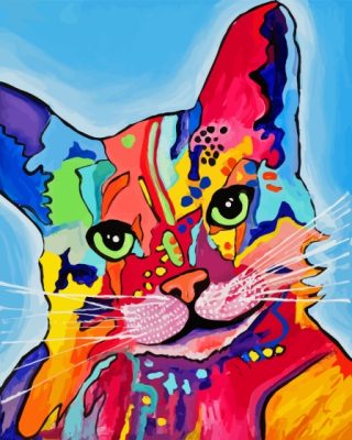 Colorful Abstract Cat Paint By Number