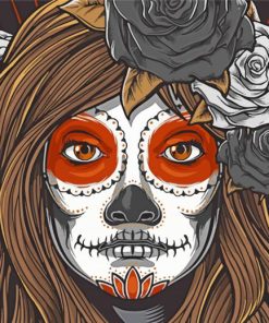 Cool Sugar Skull Lady Paint By Number