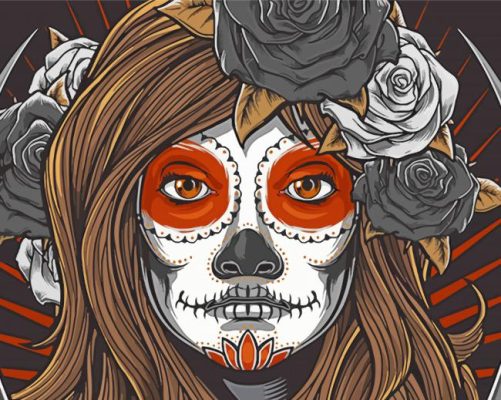 Cool Sugar Skull Lady Paint By Number