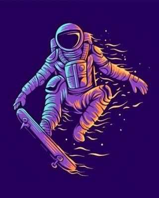 Cool Skater Astronaut Paint By Number