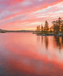 Dalarna Sweden Sunset Paint By Numbers