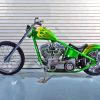 Green Chopper With Flames Paint By Number