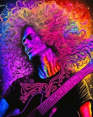 Colorful Guitarist Man Paint By Number