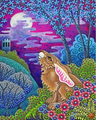 Abstract Hare Moon Paint By Number