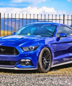 Blue Ford Mustang Paint By Number