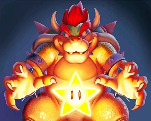 Bowser With Star Paint By Number