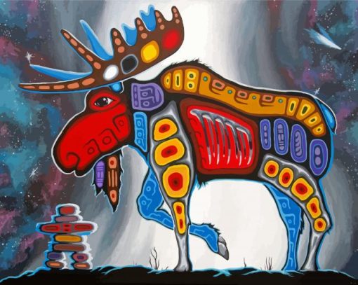 Canadian Indigenous Moose Paint By Number