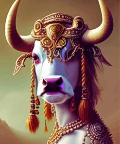 Cow Woman Head Paint By Number