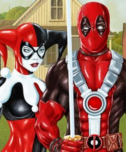 Deadpool And Harley Quinn Paint By Number