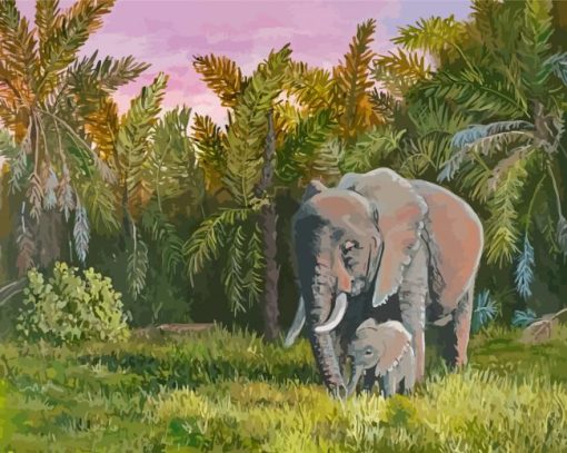 Elephants In The Jungle Paint By Number