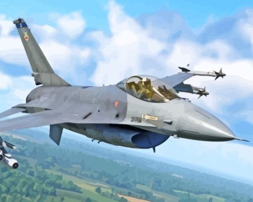 F16 Fighting Falcon Paint By Number