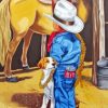 Horse And Little Cowboy Paint By Number