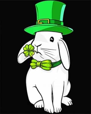 Leprechaun Rabbit With Hat Paint By Numbers