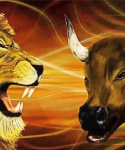 Lion And Bull Art Paint By Number