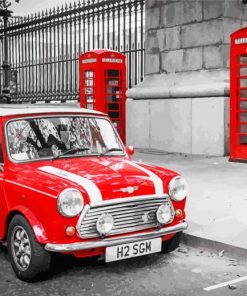 London Red Mini Car Paint By Number