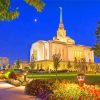 Ogden Utah Temple At Night Paint By Number