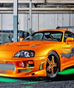 Orange Toyota Supra Mk4 Paint By Numbers