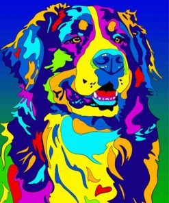 Pop Art Bernese Mountain Paint By Numbers