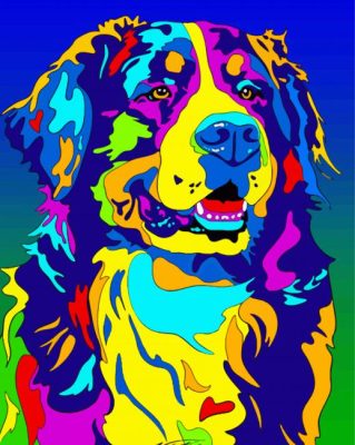 Pop Art Bernese Mountain Paint By Numbers