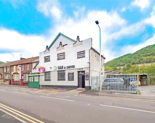 Porth Town Buildings Paint By Number