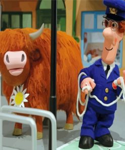 Postman Pat With Cow Paint By Numbers Postman Pat With Cow Paint By Number