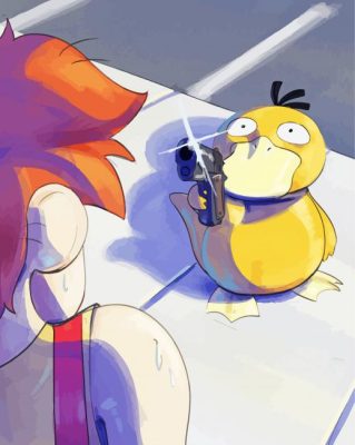 Psyduck Holding Gun Paint By Number