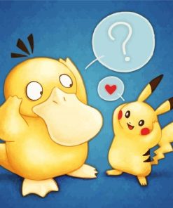 Psyduck And Pikachu Paint By Number