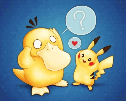 Psyduck And Pikachu Paint By Number