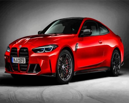 Red Bmw M4 Paint By Number