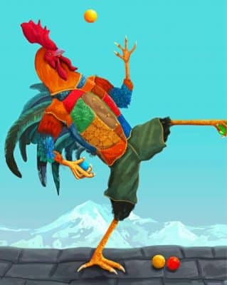 Rooster Juggler Paint By Numbers