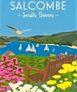 Salcombe Town Poster Paint By Number