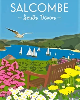 Salcombe Town Poster Paint By Number