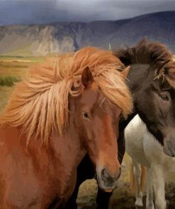 Three Icelandic Horses Paint By Number