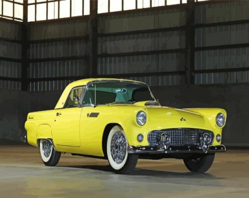 Yellow Thunderbird Convertible Paint By Numbers